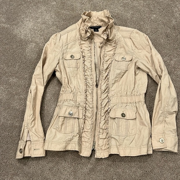 White House Black Market Jackets & Blazers - White House black market cotton blend lightweight zip up jacket size 4